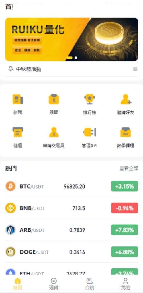 图片[1]-A0001 中英双语言量化交易投资系统 跟单搬砖区块链交易所源码 前端uniapp 后端PHP-优选源码